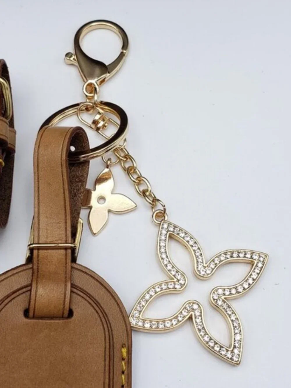Authentic Louis Vuitton Dark Brown Luggage, Name Tag with Unbranded Keycharm